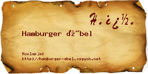 Hamburger Ábel névjegykártya